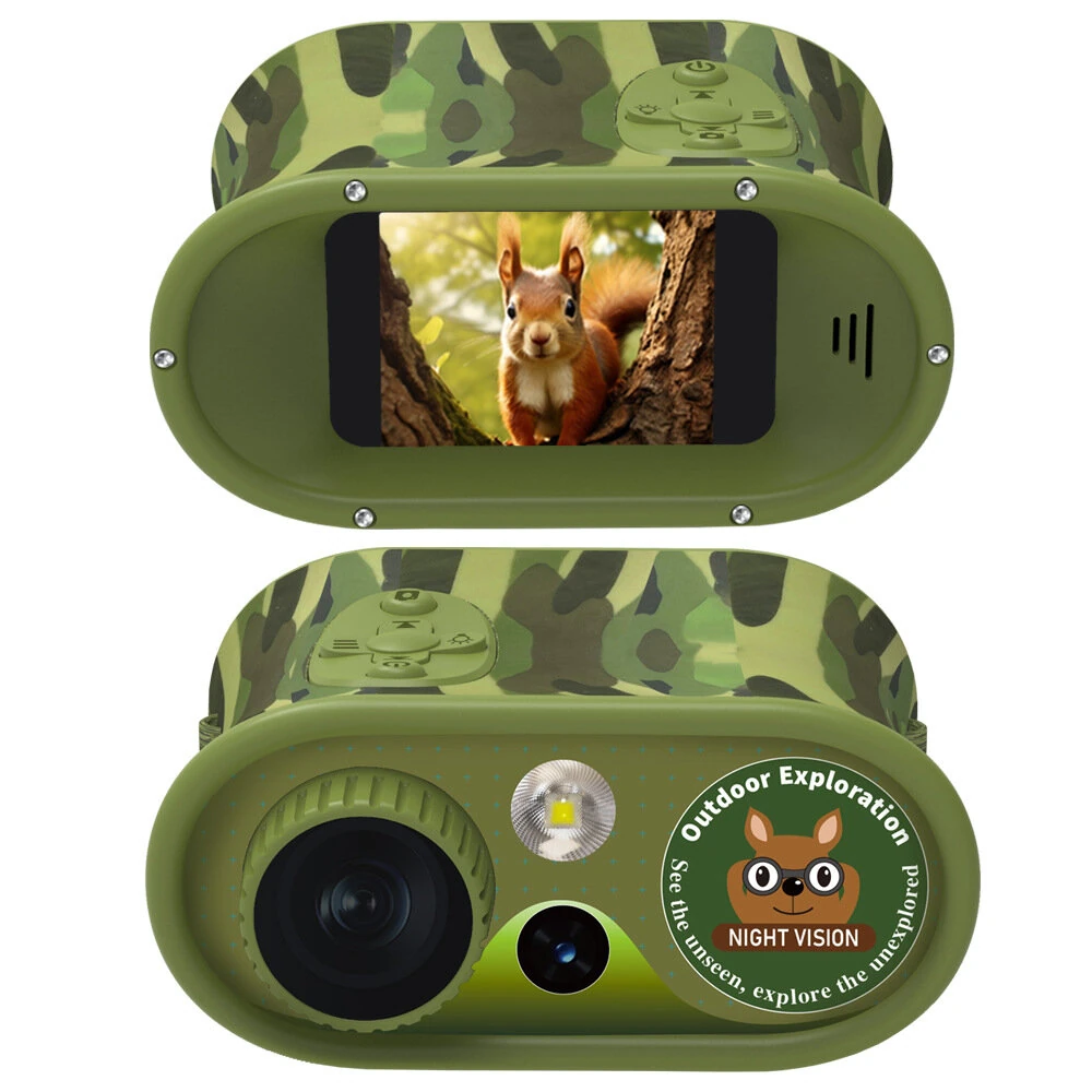 (image for) Kids Teens Night Vision Binoculars with 2.4 inch Display 8X Zoom and 5W Tactical LED Light Best Gifts for your Children-DT15