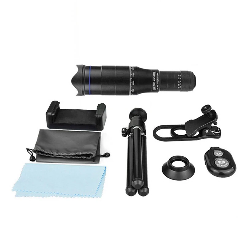 (image for) Zoom Phone Camera HD Lens 40X Long Focus Telephoto Monocular Telescope Optical Glass ED FMC BAK4 with Tripod BT Shutter