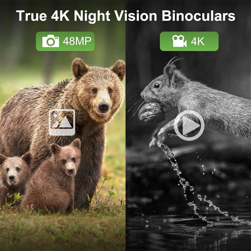 (image for) oneleaf.ai NV200 LRF 50mm 4K Digital Day/Night Vision Binoculars with Rangefinder Waterproof Telescope for Adults Wildlife Monitoring Camera